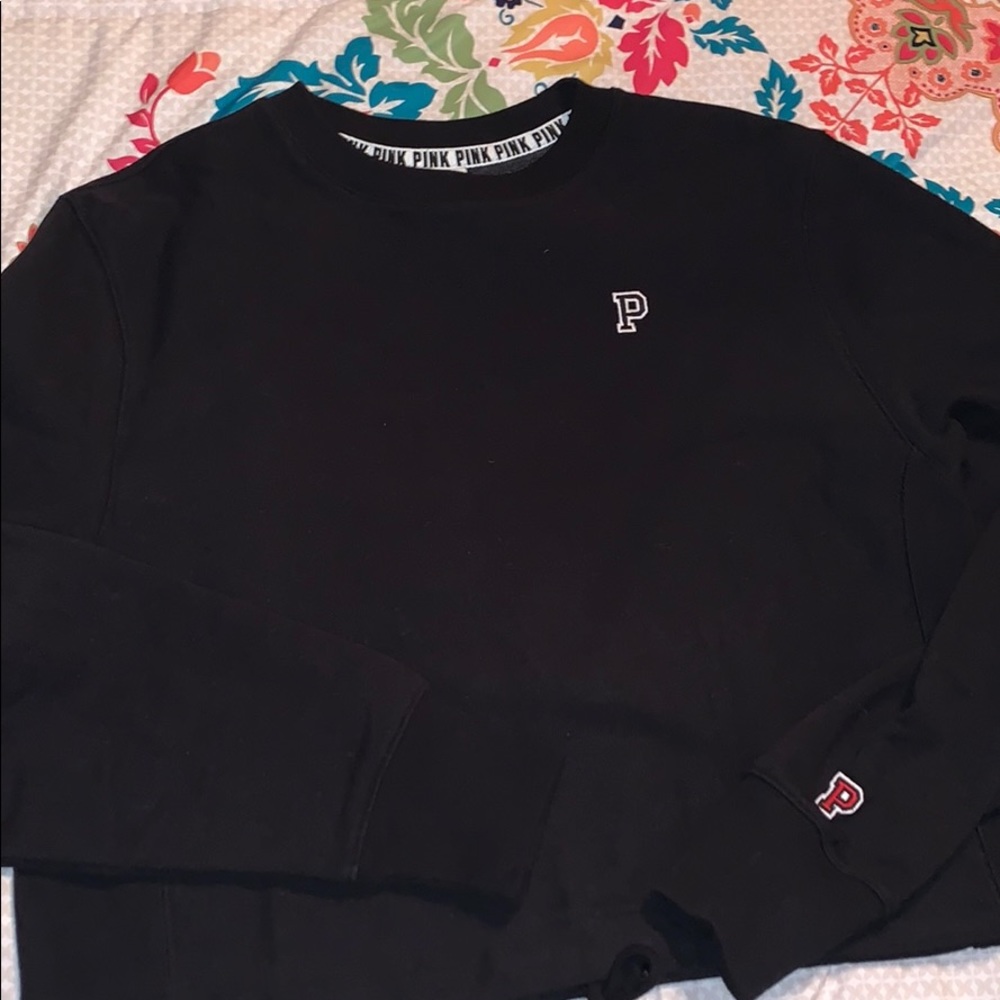 VICTORIA SECRET PINK CROPPED CREW SWEATSHIRT NWOT